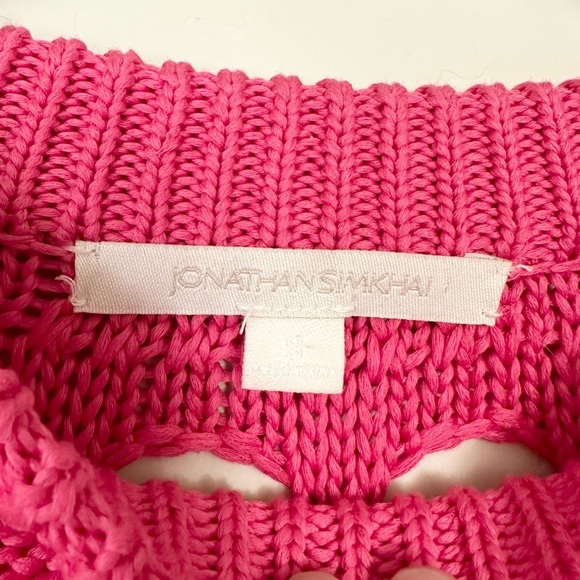 Jonathan Simkhai Pink Cutout Chunky Tassel Sweater - Picture 3 of 8